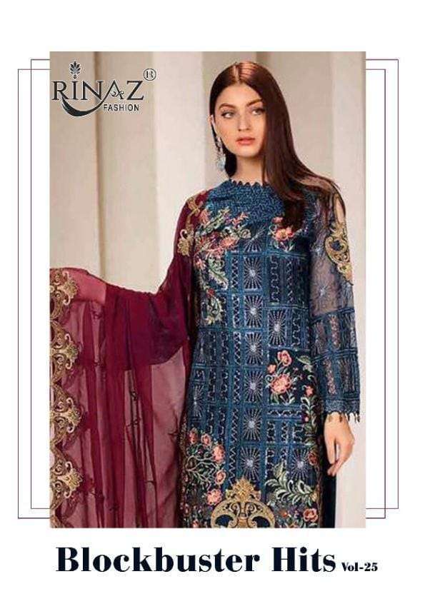 BLOCKBUSTER HITS VOL-25 BY RINAZ FASHION 37001 TO 37005 SERIES GEORGETTE PAKISTANI DRESSES