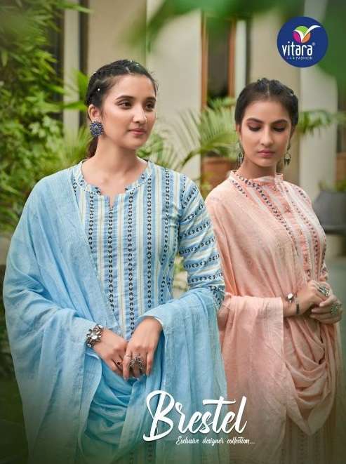 BRESTAL BY VITARA FASHION 01 TO 04 SERIES DESIGNER DOBHI PRINT STITCHED DRESSES