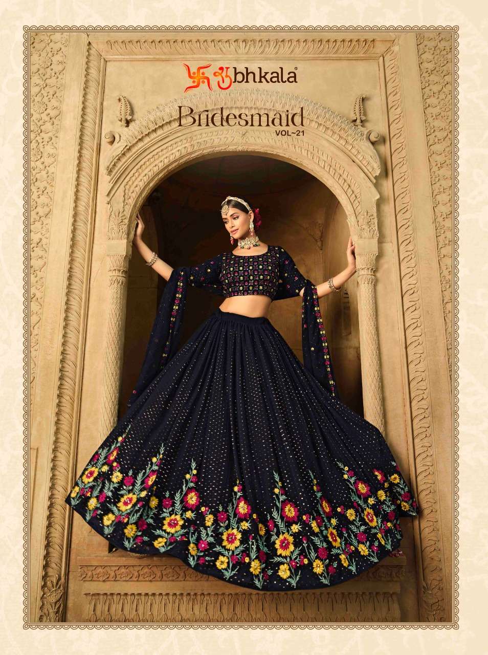 BRIDESMAID VOL-21 BY SHUBHKALA 2171 TO 2174 SERIES GEORGETTE WORK LEHENGAS