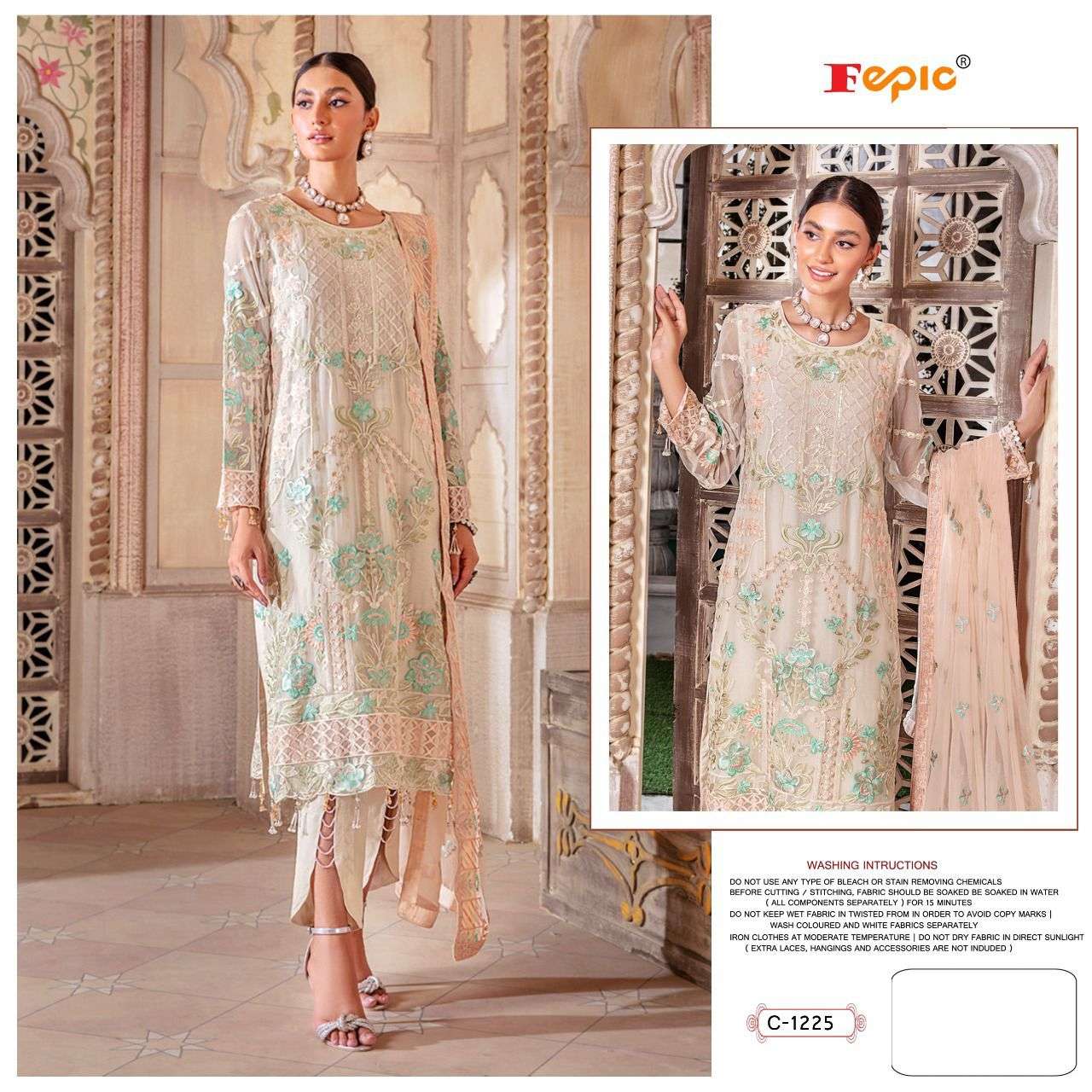 C-1225 BY FEPIC GEORGETTE EMBROIDERY PAKISTANI DRESS