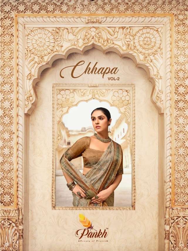 CHHAPA VOL-2 BY PANKH 3401 TO 3413 SERIES DESIGNER CHAAPA FEBRIC SAREES