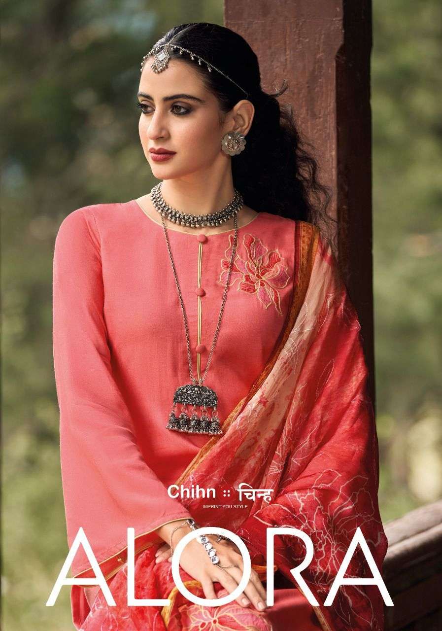 CHIHN ALORA BY ASLIWHOLESALE 24000 TO 24005 SERIES SILK EMBROIDERY DRESSES