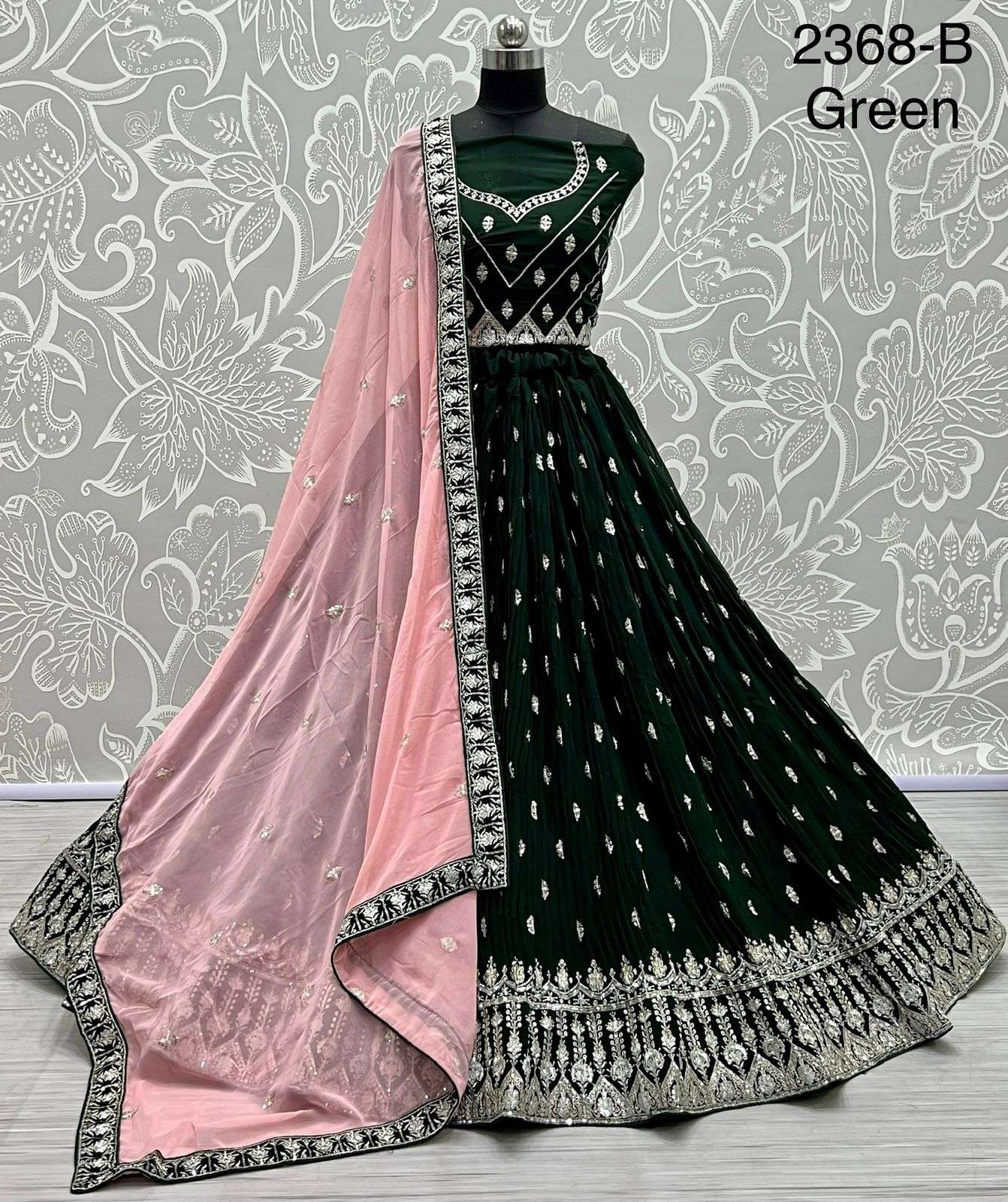 CODE-2368 COLOURS BY ASLIWHOLESALE GEORGETTE HEAVY WORK BRIDAL LEHENGAS