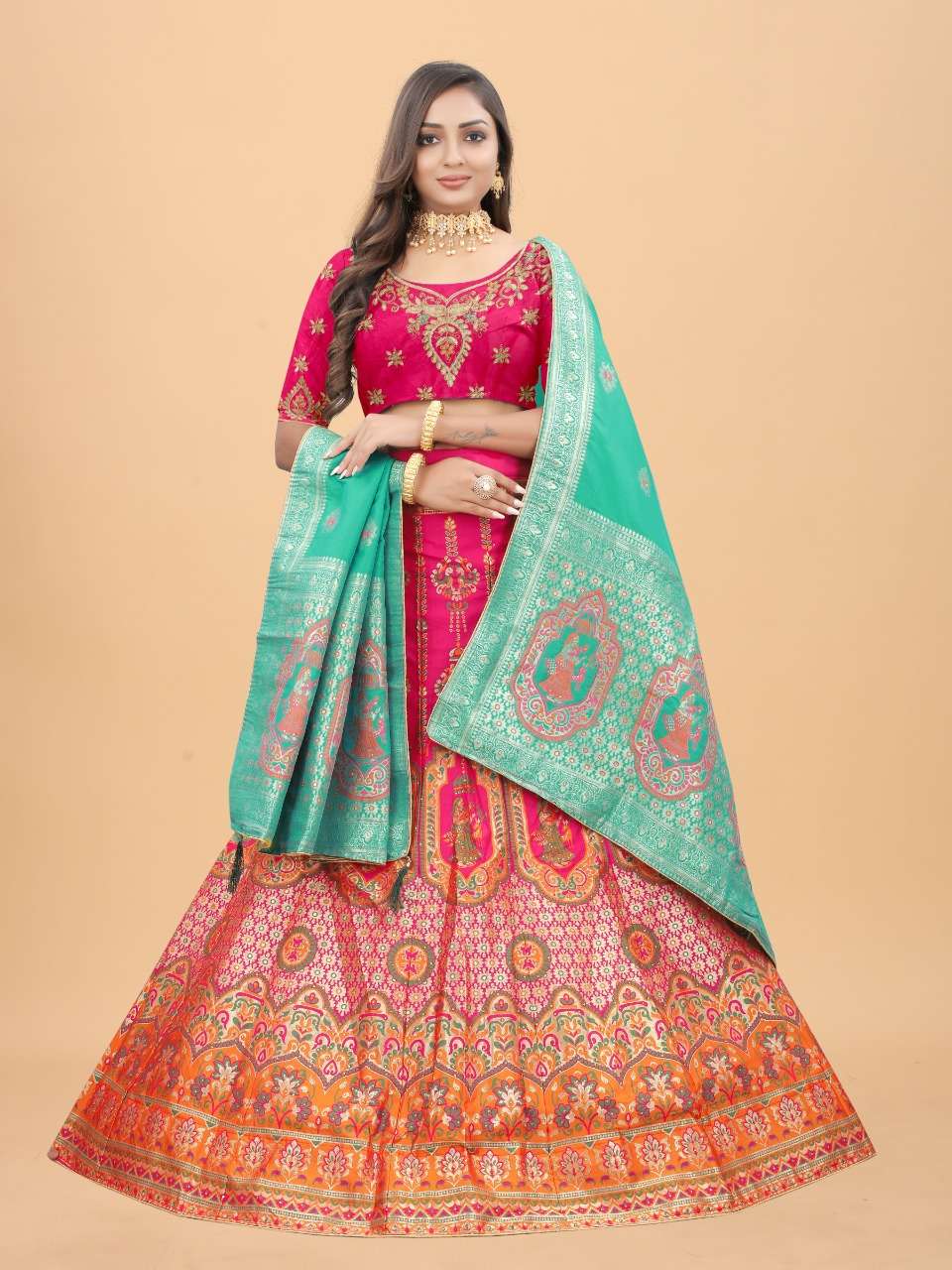 CODE-4941 BY ASLIWHOLESALE DESIGNER BANARASI SILK WORK LEHENGA