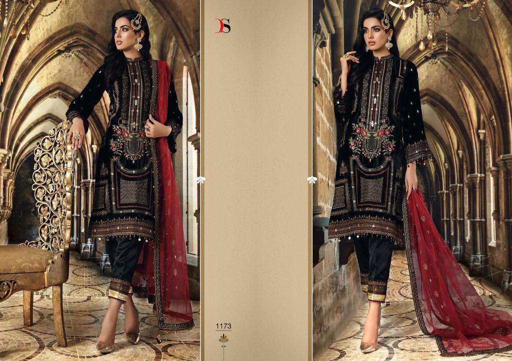 D-1173 HIT DESIGN BY DEEPSY SUITS VELVET EMBROIDERY PAKISTANI DRESS