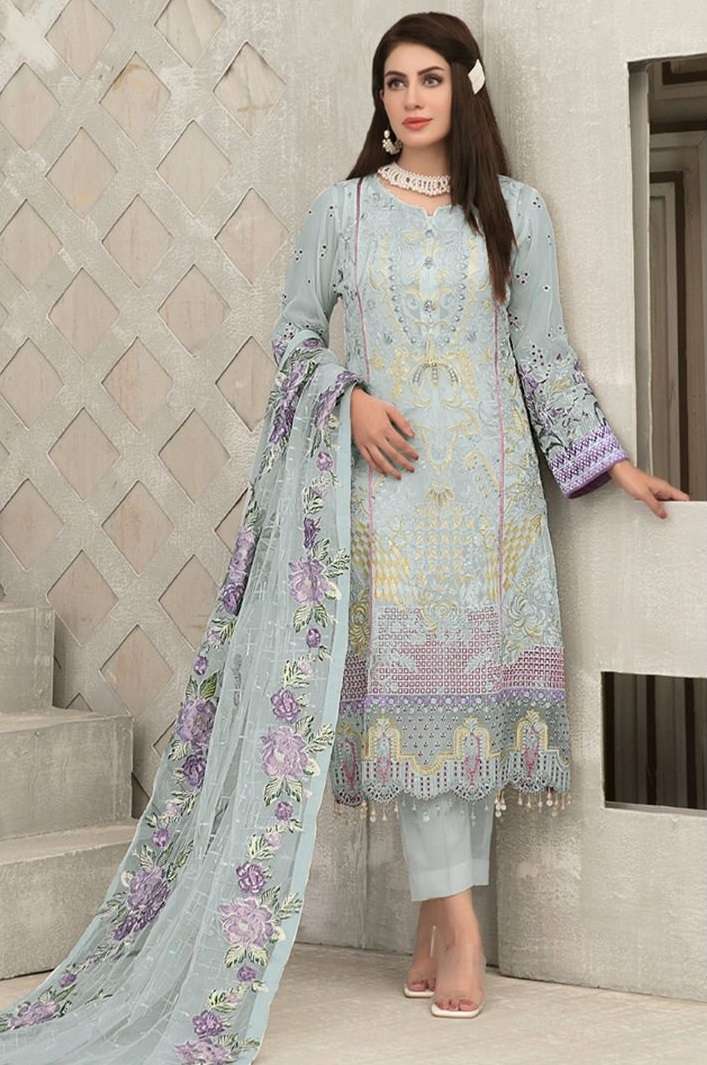 D-193 COLOURS BY DEEPSY SUITS D 193-A TO D 193-D SERIES NET EMBROIDERY DRESSES