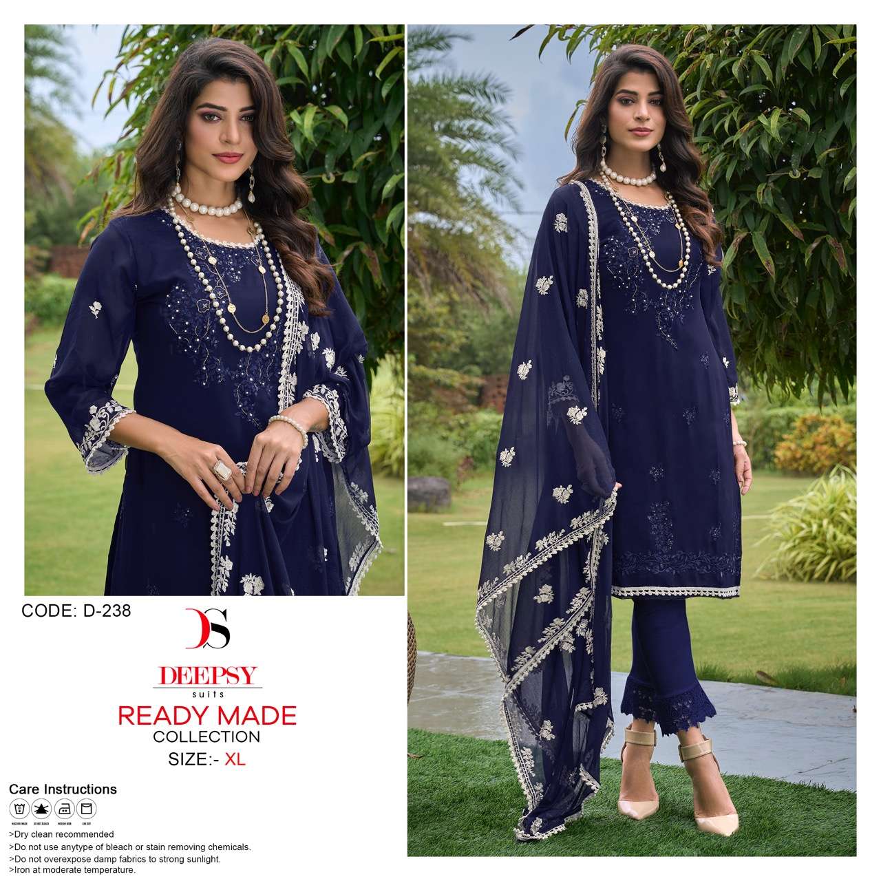 D-238 HIT DESIGN BY DEEPSY SUITS GEORGETTE EMBROIDERY STITCHED DRESS