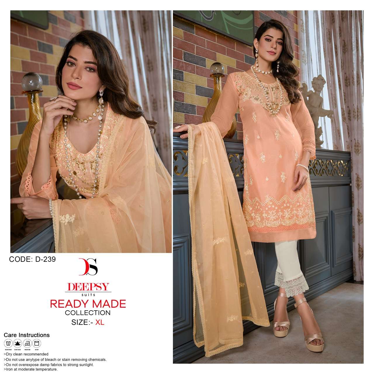 D-239 HIT DESIGN BY DEEPSY SUITS ORGANZA EMBROIDERY STITCHED PAKISTANI DRESS