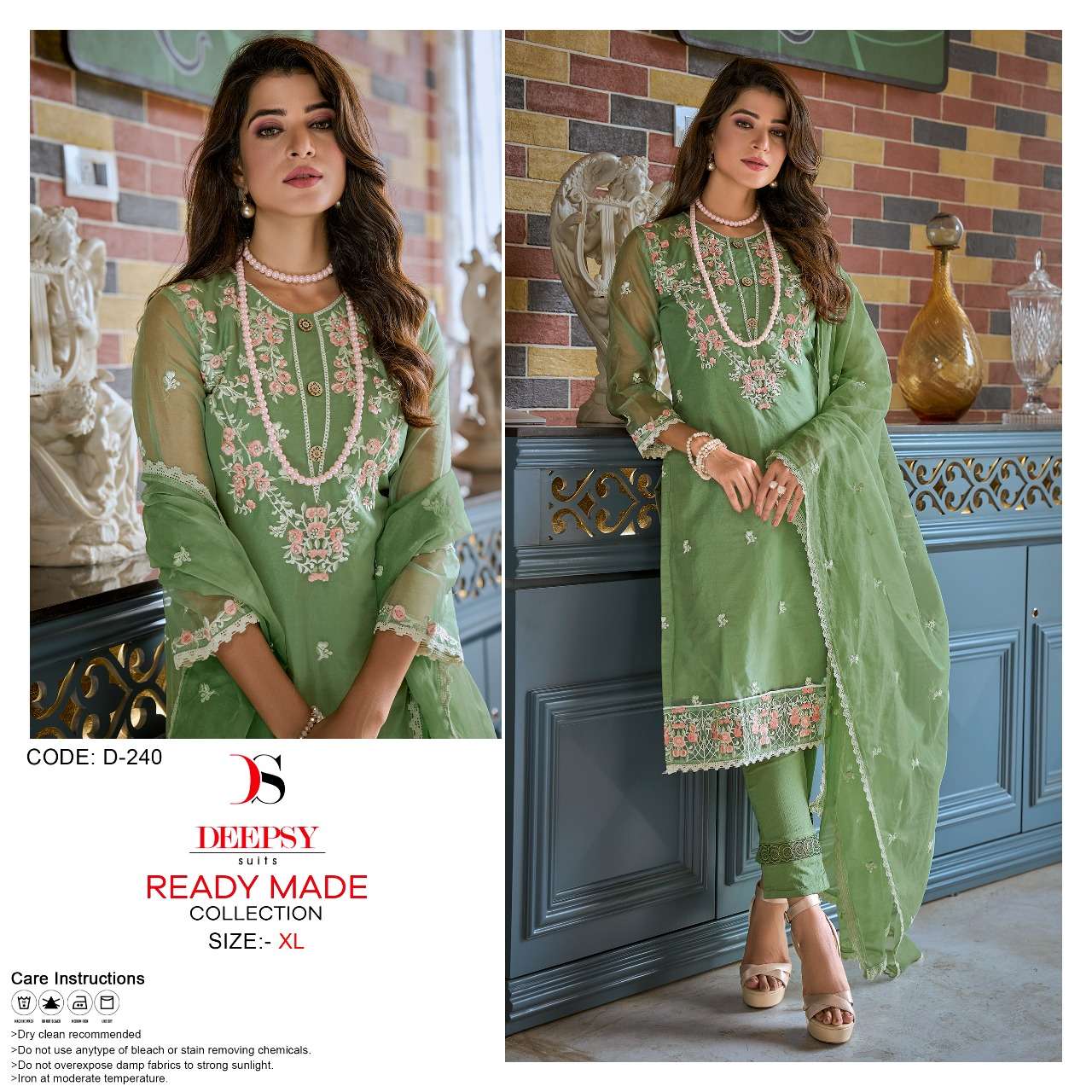 D-240 HIT DESIGN BY DEEPSY SUITS ORGANZA EMBROIDERY STITCHED DRESS