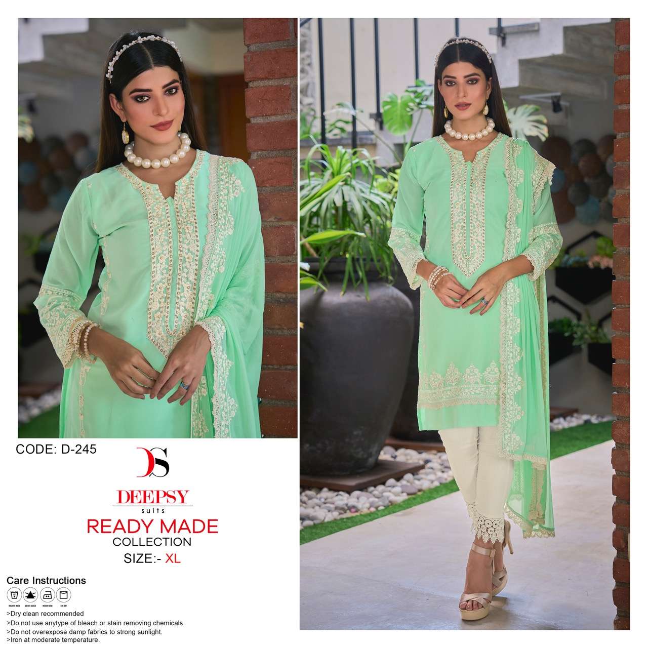 D-245 HIT DESIGN BY DEEPSY SUITS GEORGETTE EMBROIDERY KHATLI WORK STITCHED DRESS