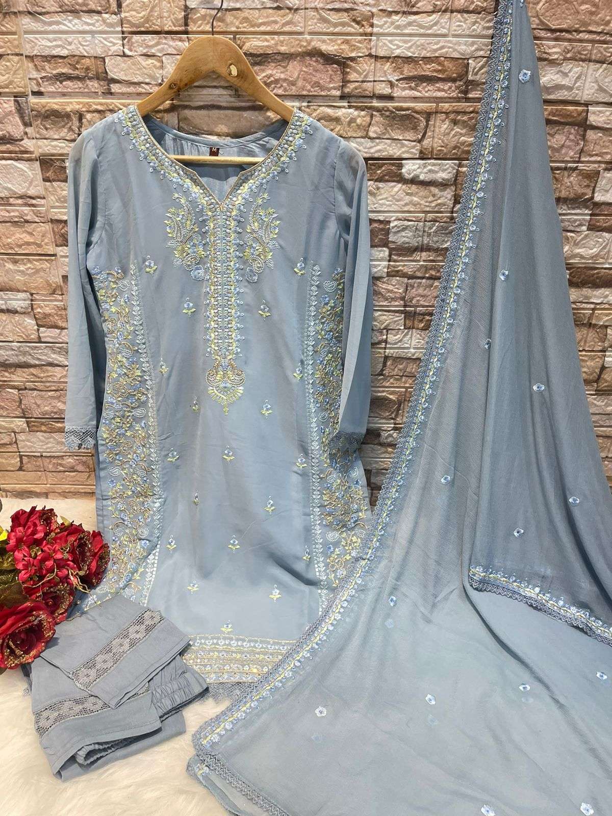 D-280 HIT DESIGN BY DEEPSY SUITS GEORGETTE EMBROIDERY STITCHED DRESS