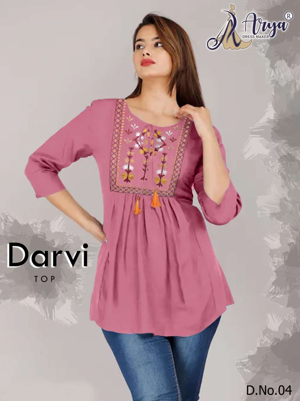 DARVI BY ARYA DRESS MAKER 01 TO 05 SERIES COTTON WORK FANCY TOPS