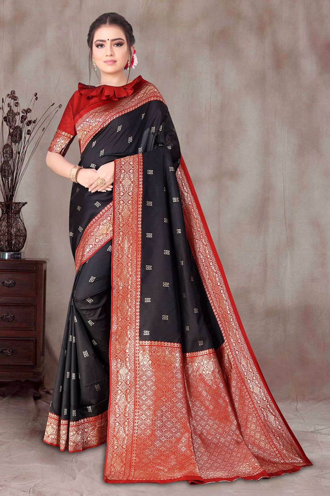 DW-4060 BY ASLIWHOLESALE DESIGNER SOFT LITCHI SILK SAREE