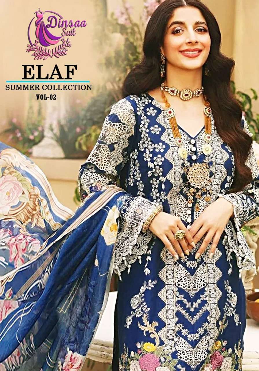 ELAF SUMMER COLLECTION VOL-2 BY DINSAA SUIT 125 TO 128 SERIES PAKISTANI DRESSES