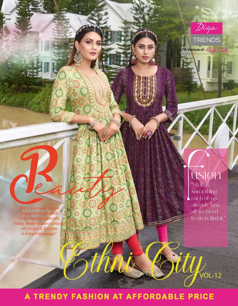 ETHNICITY VOL-12 BY DIYA TRENDS 12001 TO 12010 SERIES RAYON EMBROIDERY GOWNS