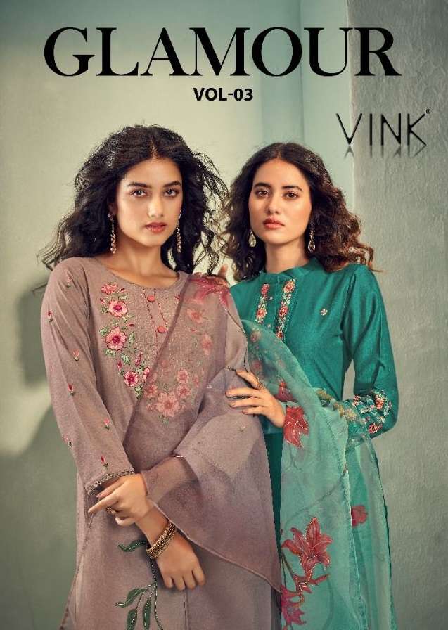 GLAMOUR VOL-3 BY VINK 1571 TO 1576 SERIES SILK WORK STITCHED DRESSES