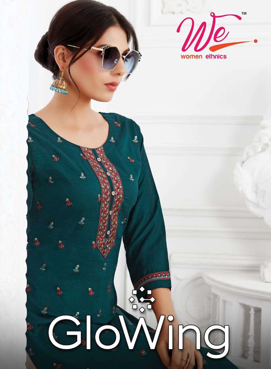 GLOWING BY WE 5101 TO 5108 SERIES DESINER HEAVY CHINON KURTIS