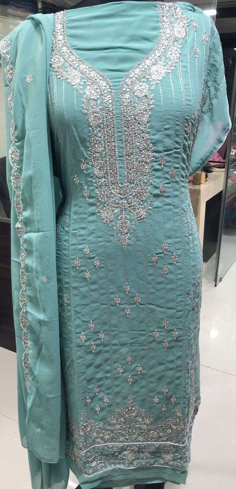 HEAVY ZARKAN BY KILRUBA GEORGETTE EMBROIDERY ZARKAN WORK DRESSES