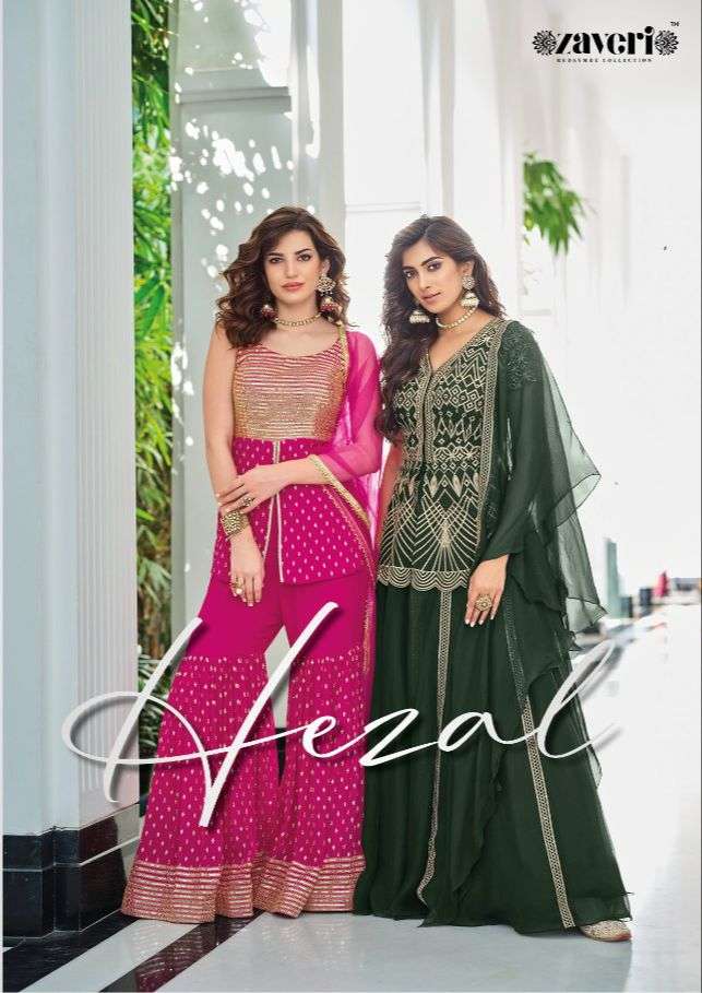 HEZAL BY ZAVERI 1063 TO 1066 SERIES GEORGETTE EMBROIDERY STITCHED DRESSES