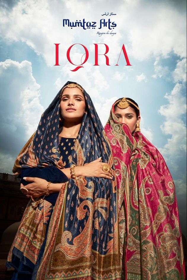 IQRA BY MUMTAZ ARTS 9001 TO 9007 SERIES VELVET EMBROIDERY DRESSES