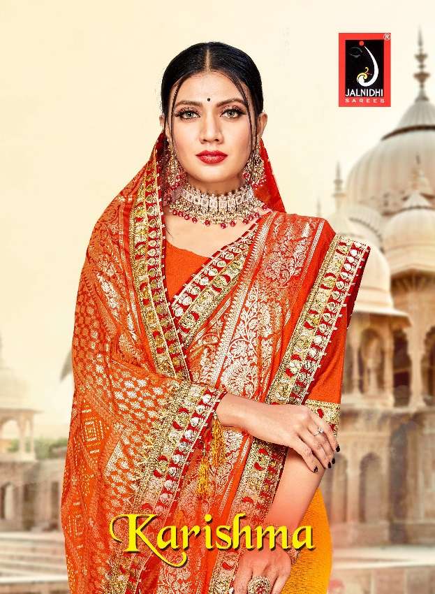 JALNIDHI KARISHMA BY ASLIWHOLESALE 1001 TO 1008 SERIES CHIFFON WORK SAREES