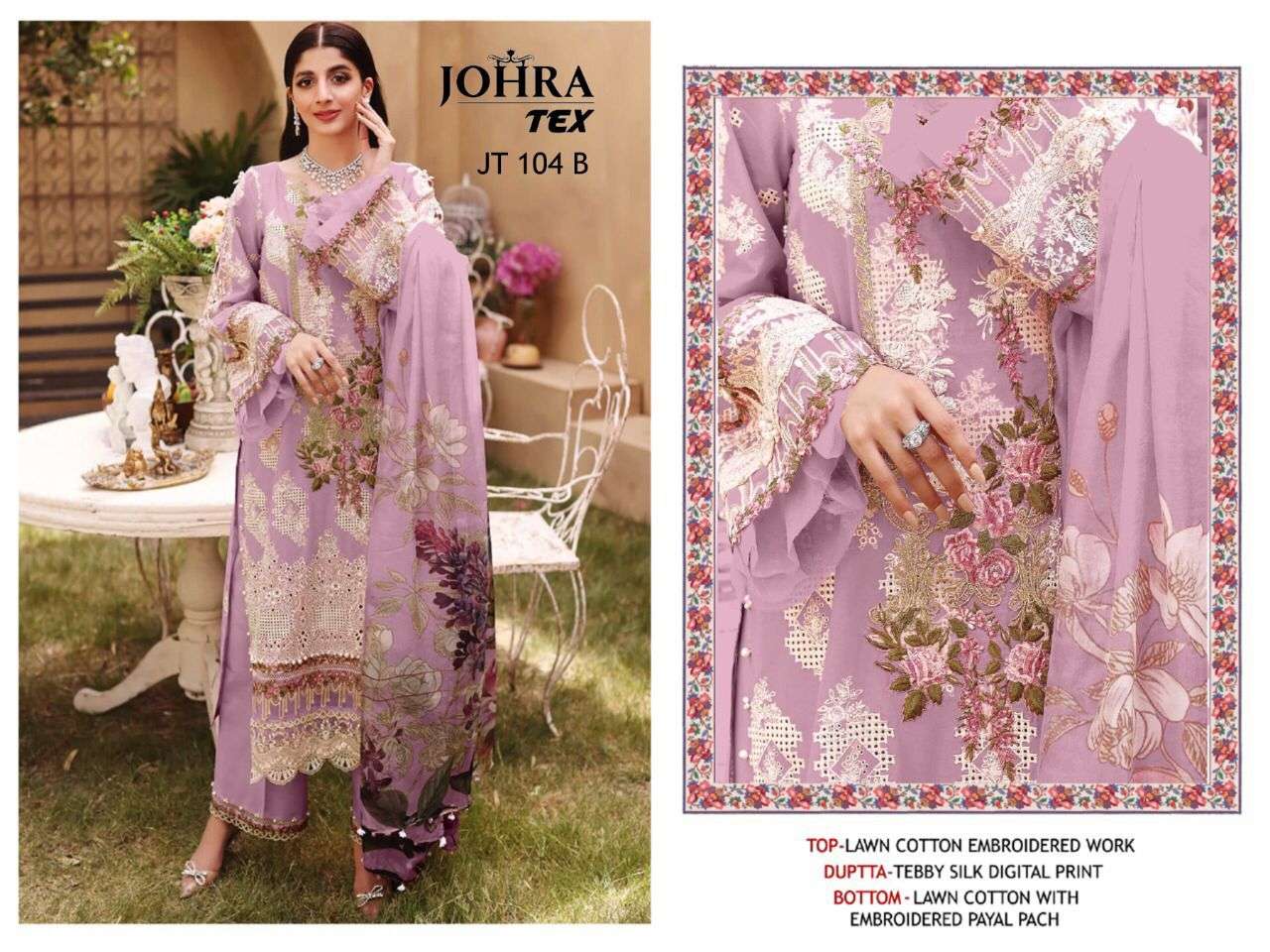 JT-104 HIT DESIGN BY ASLIWHOLESALE COTTON EMBROIDERY PAKISTANI DRESS