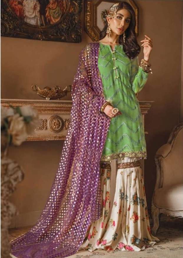 K-113 HIT DESIGN BY KILRUBA GEORGETTE EMBROIDERY WORK PAKISTANI DRESS