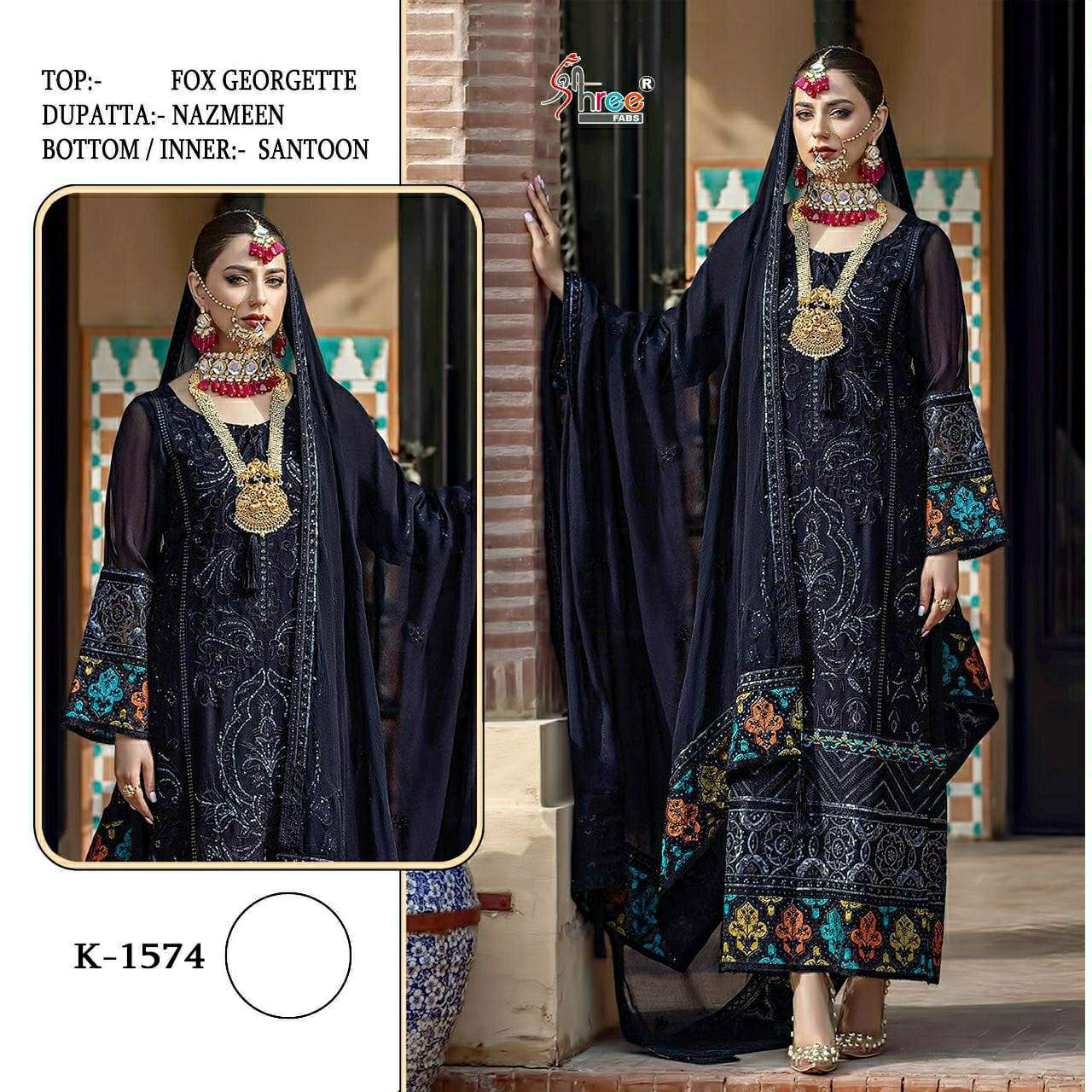 K-1574 HIT DESIGN BY SHREE FABS FAUX GEORGETTE EMBROIDERY PAKISTANI DRESS