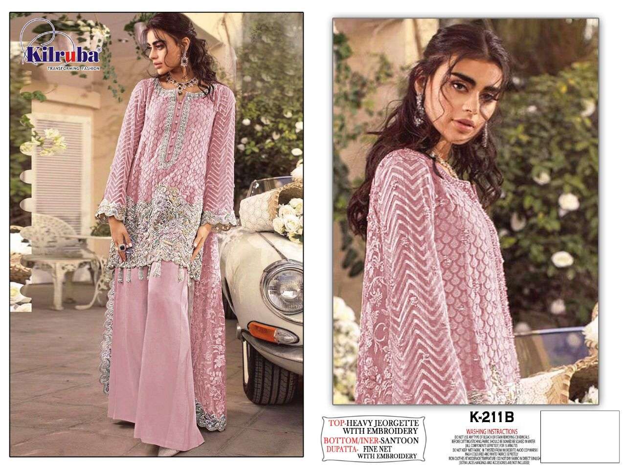 K-211 COLOURS BY KILRUBA 211-A TO 211-C SERIES GEORGETTE EMBROIDERY PAKISTANI DRESSES