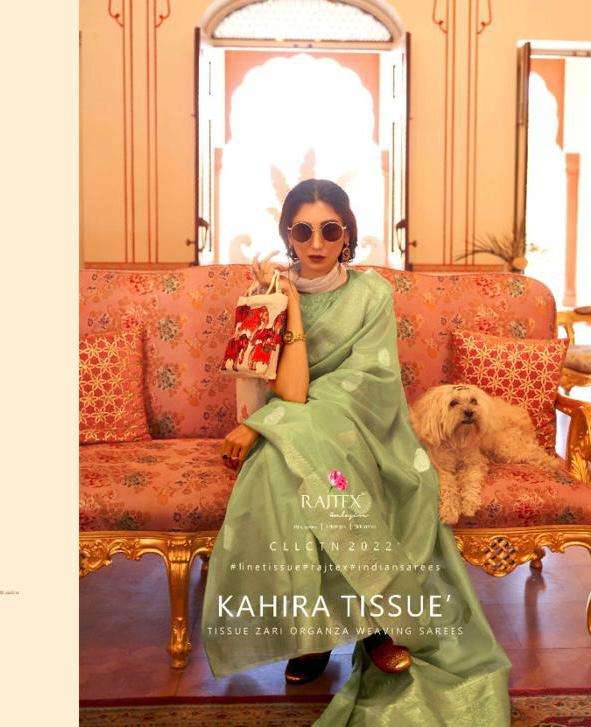 KAHIRA TISSUE BY RAJTEX 218001 TO 218006 SERIES DESIGNER SOFT TISSUE SAREES