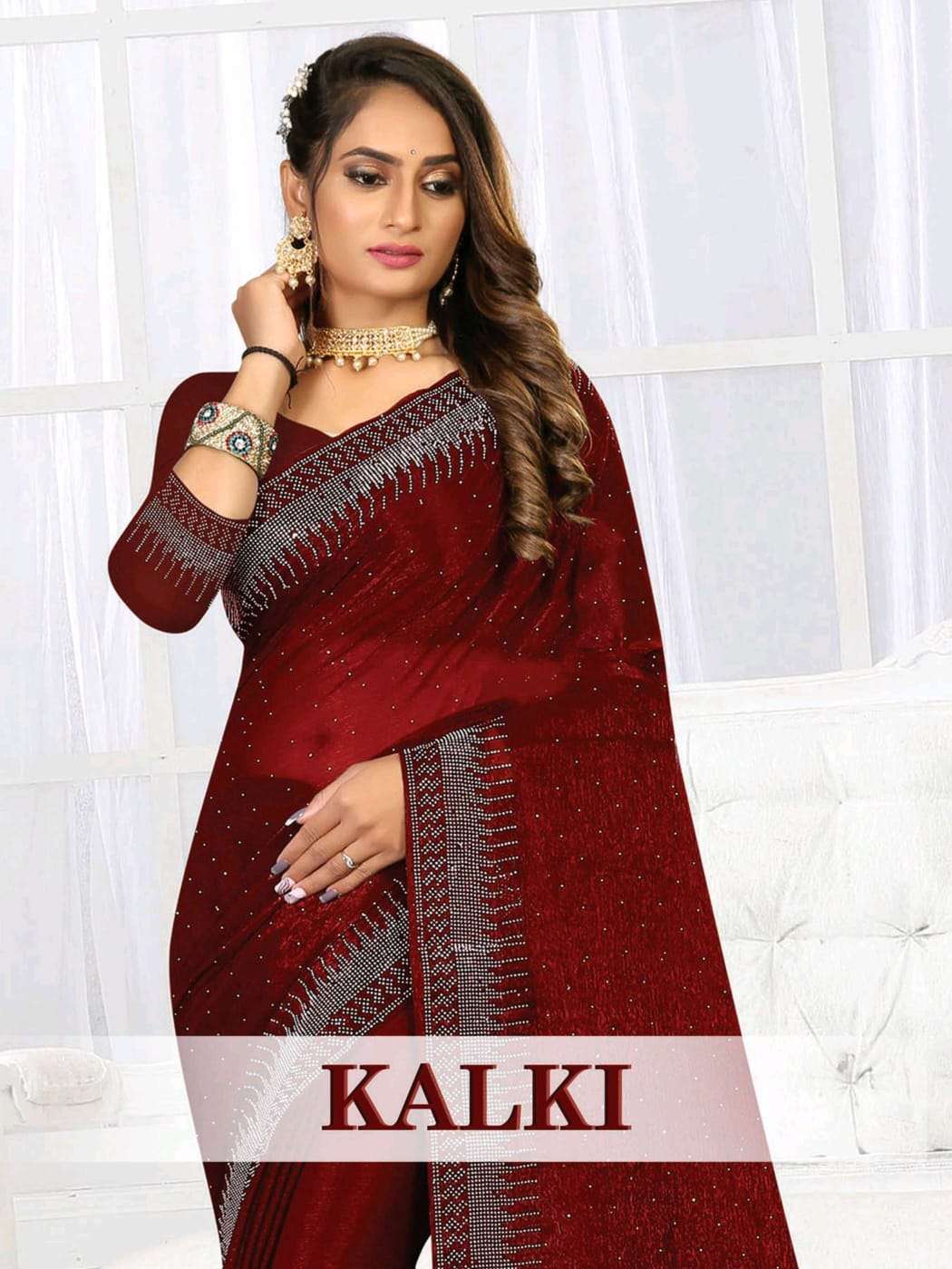 KALKI BY RONISHA FASHION DESIGNER SIMMER DIAMOND WORK SAREES