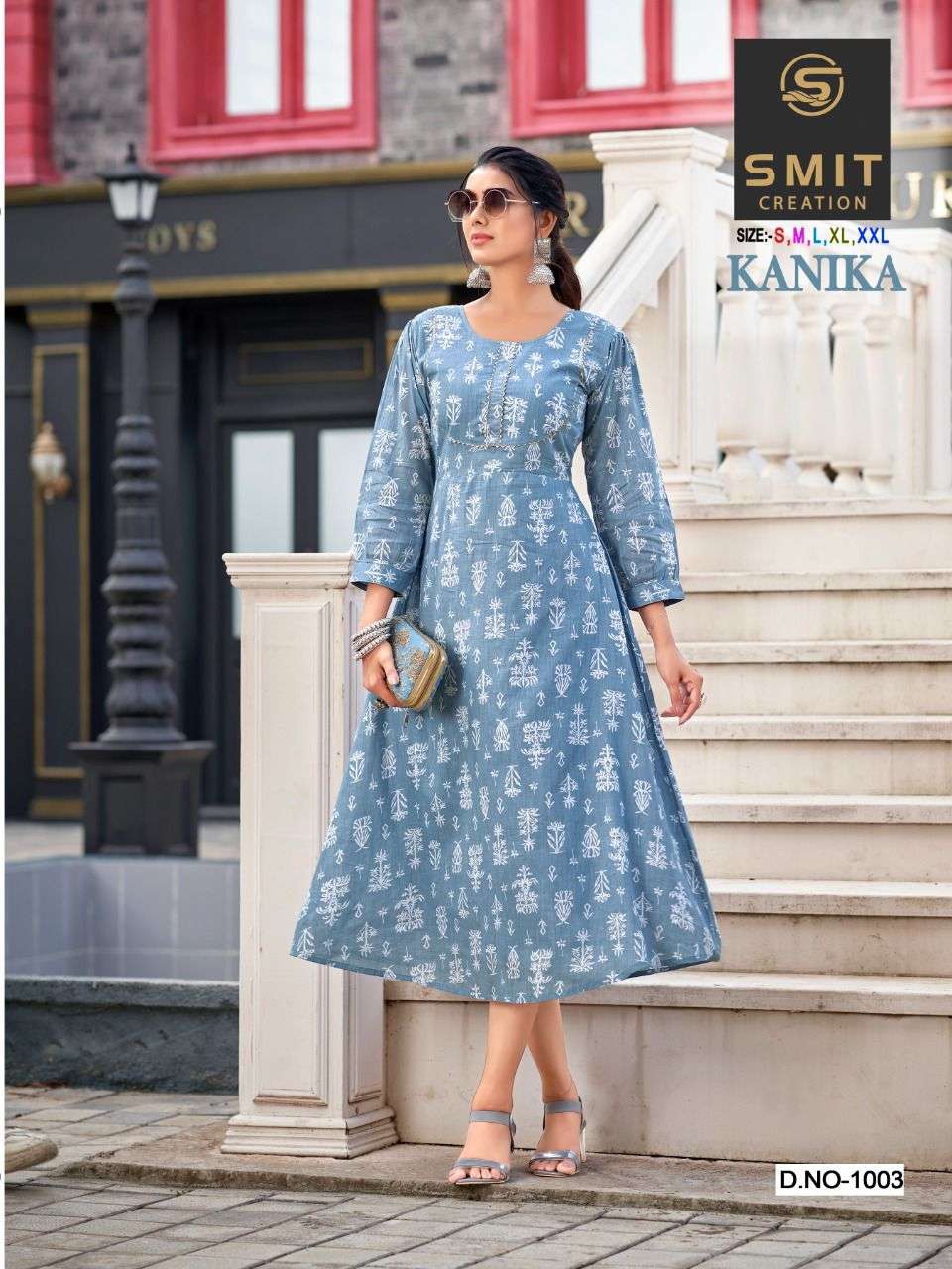 KANIKA GOWN BY SMIT CREATION 1001 TO 1006 SERIES MAL MAL PRINT KURTIS