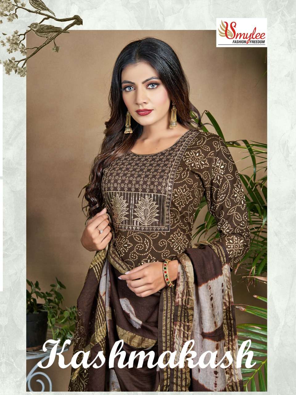 KASHMAKASH BY SMYLEE RAYON PRINT EMBROIDERY STITCHED DRESSES