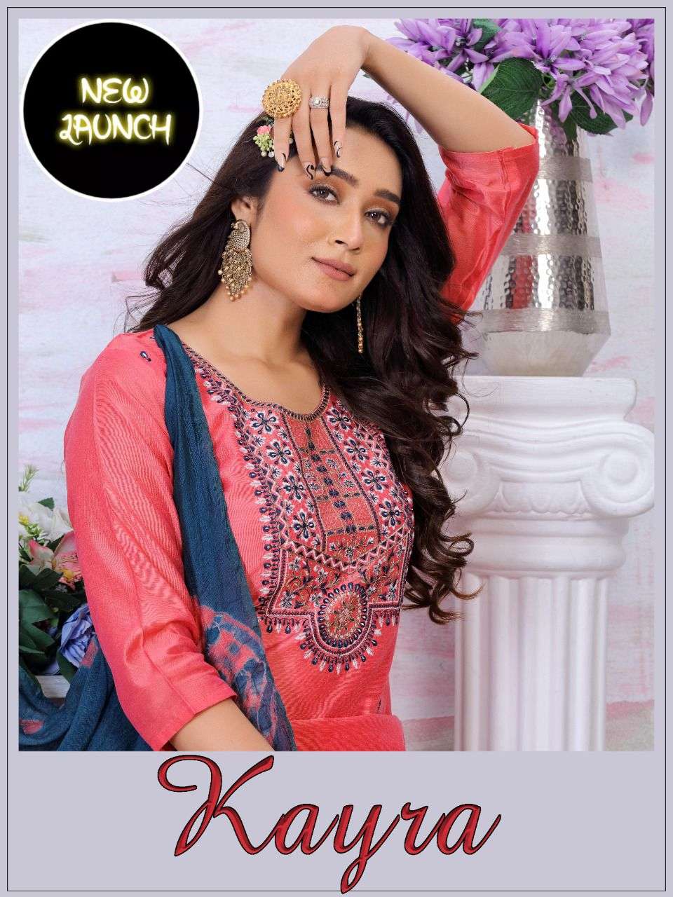 KAYRA BY ASLIWHOLESALE 1001 TO 1008 SERIES SILK EMBROIDERY STITCHED DRESSES