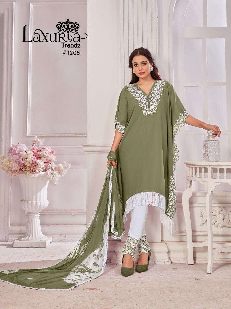 LAXURIA 1208 NX BY LAXURIA TRENDZ FAUX GEORGETTE STITCHED DRESSES