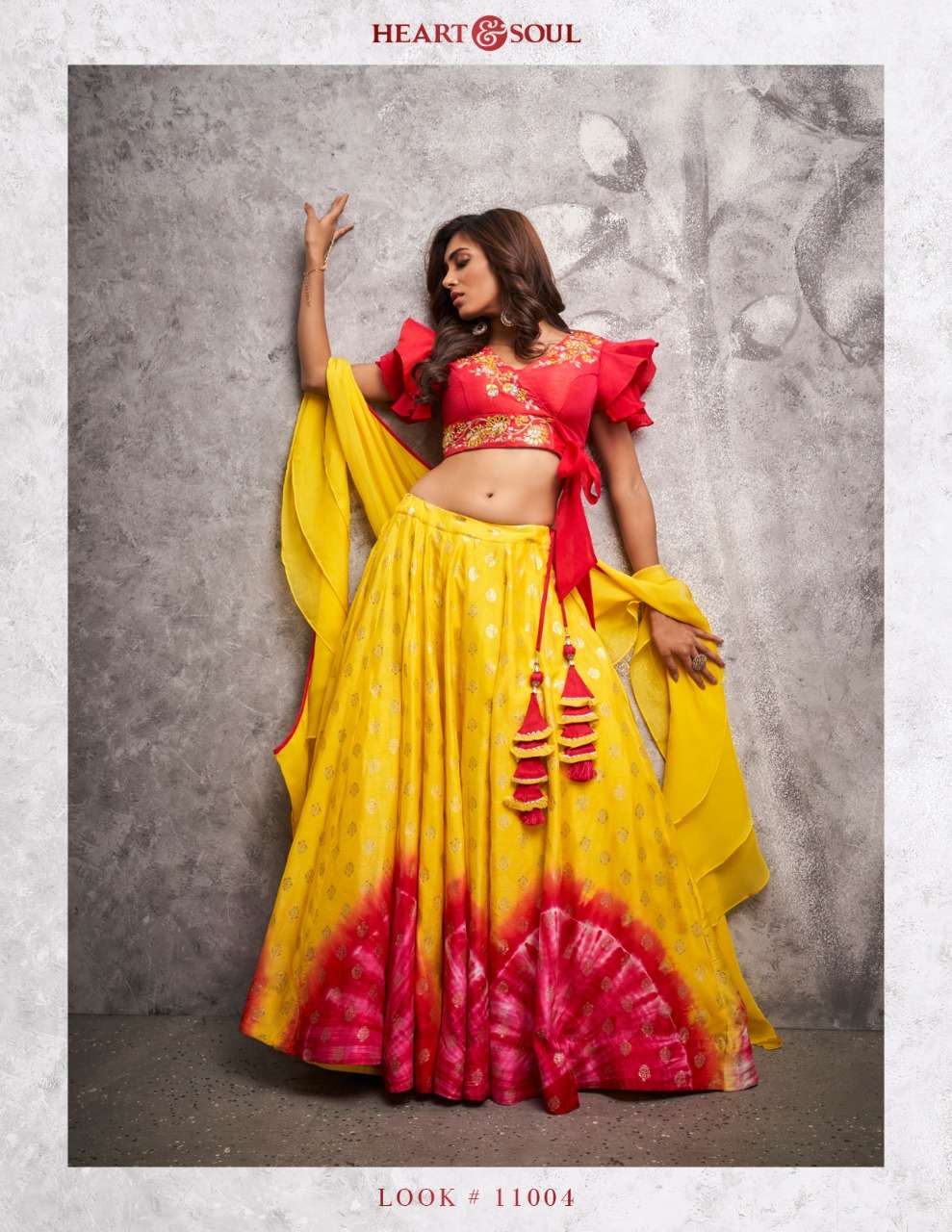 LOOK BY HEART & SOUL 11001 TO 11012 SERIES PURE DOLA STITCHED LEHENGAS