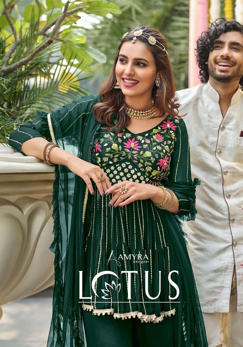 LOTUS BY AMYRA DESIGNER 101 TO 104 SERIES BLOOMING GEORGETTE SHARARA DRESSES