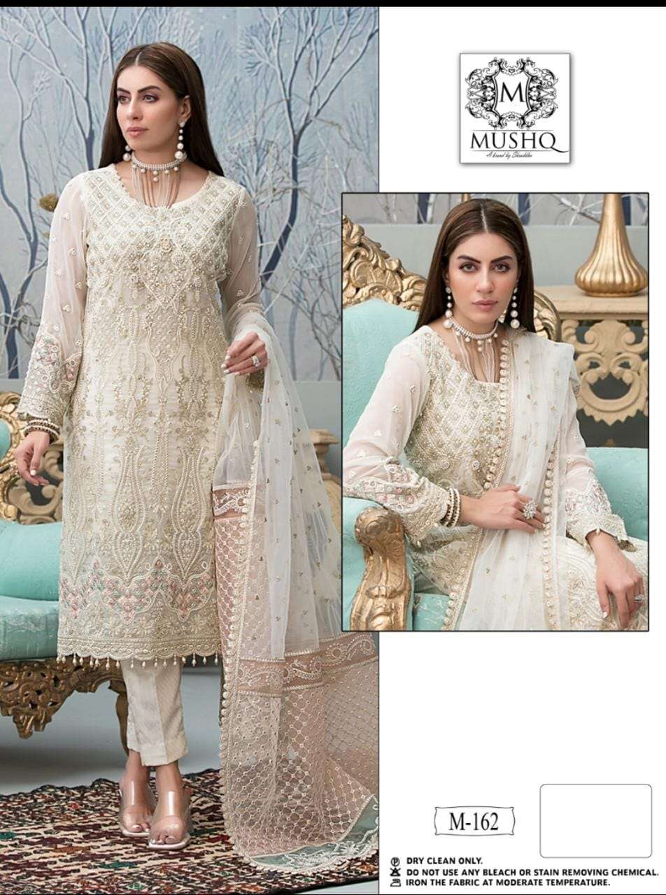 M-162 HIT DESIGN BY MUSHQ HEAVY FAUX GEORGETTE EMBROIDERY DRESS