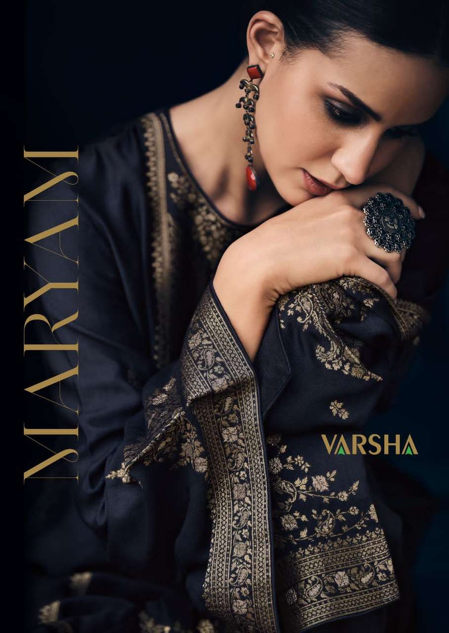 MARYAM BY VARSHA 01 TO 04 SERIES WOVEN PASHMINA EMBROIDERY DRESSES