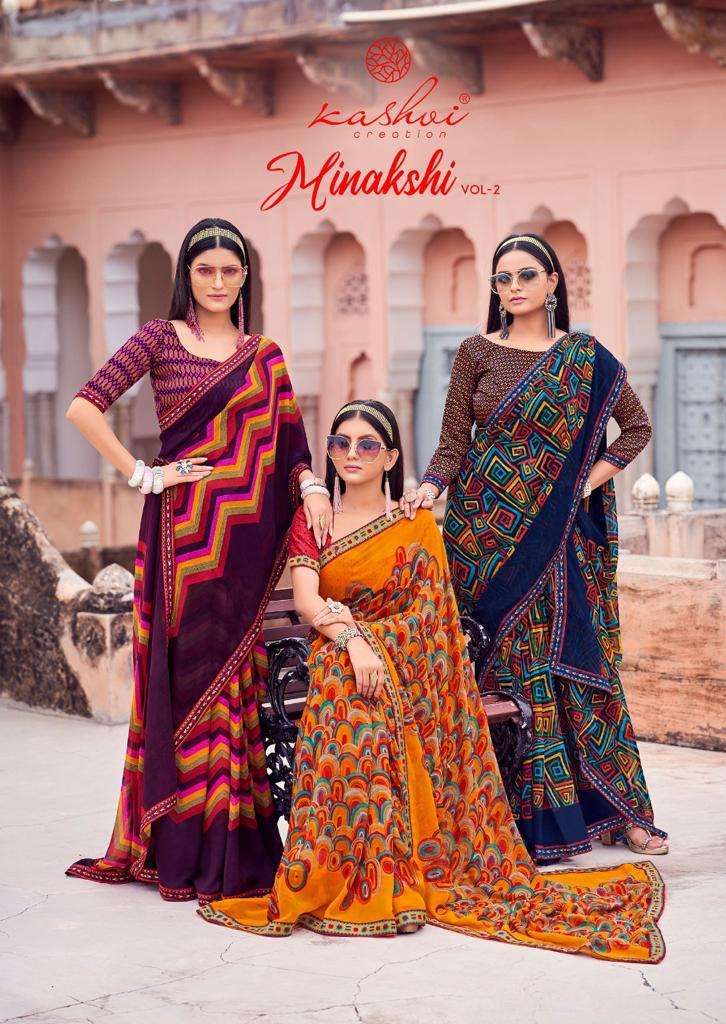 MINAKSHI VOL-2 BY KASHVI CREATION 2461 TO 2470 SERIES GEORGETTE PRINT SAREES