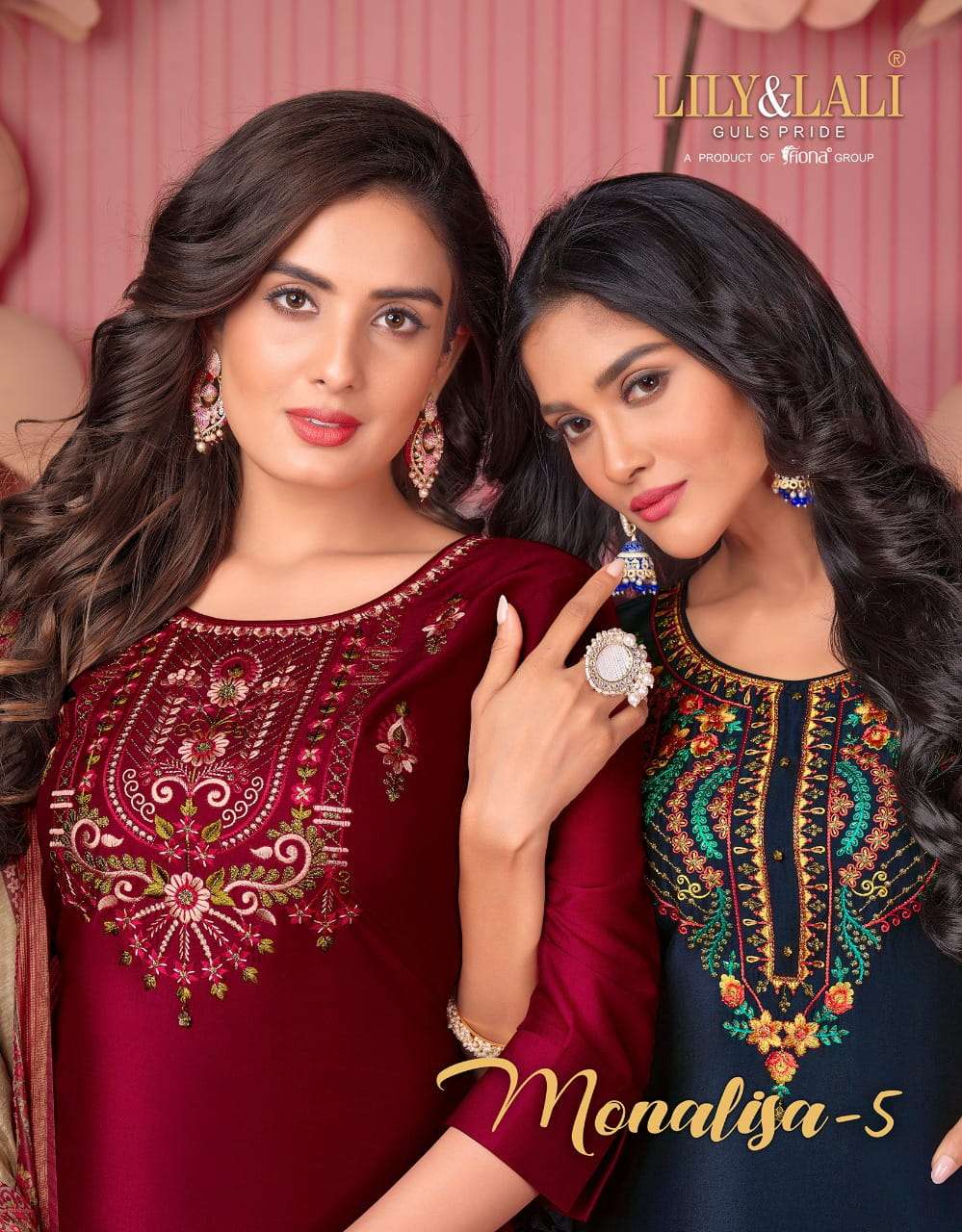 MONALISA VOL-5 BY LILY & LALI 1001 TO 1008 SERIES BAMBER SILK STITCHED DRESSES