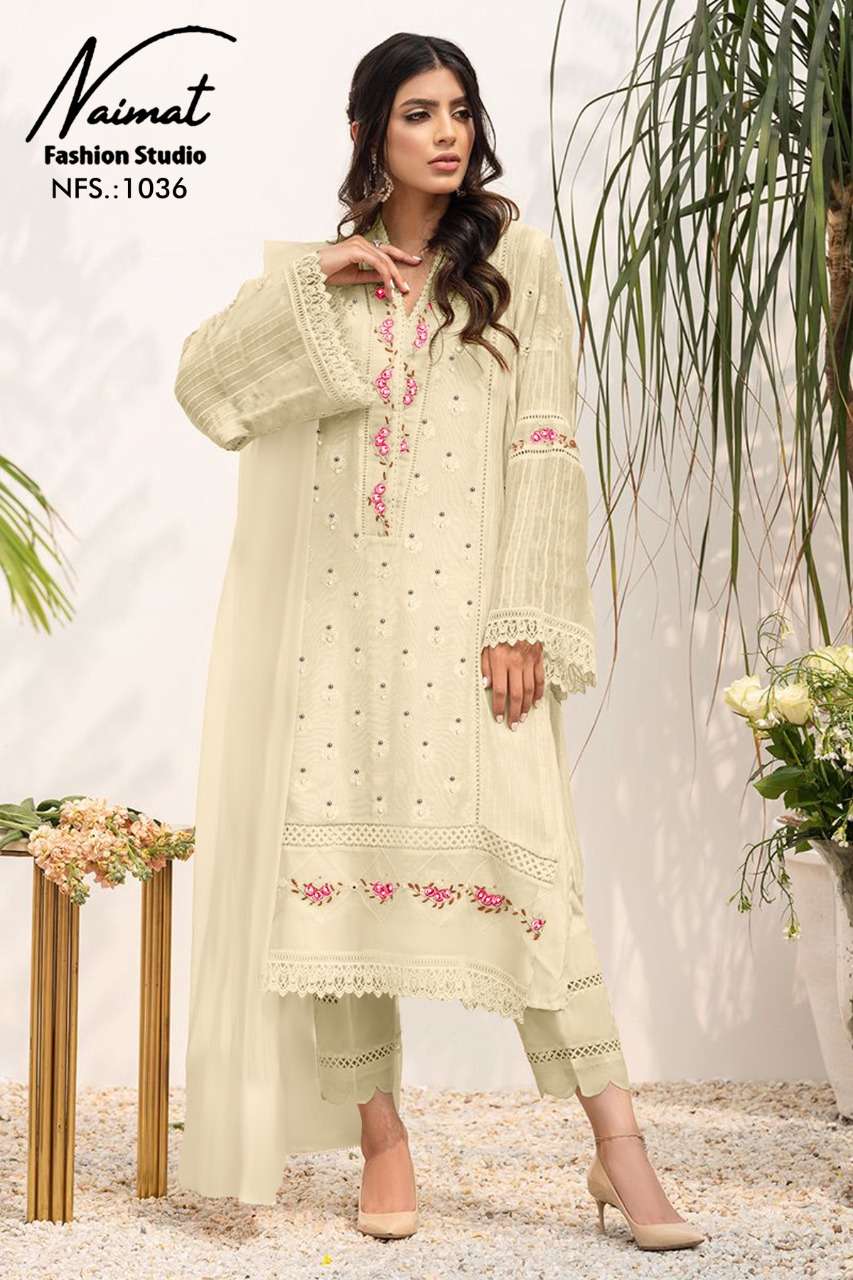 NFS 1036 HITS BY NAIMAT FASHION STUDIO FAUX STITCHED DRESSES