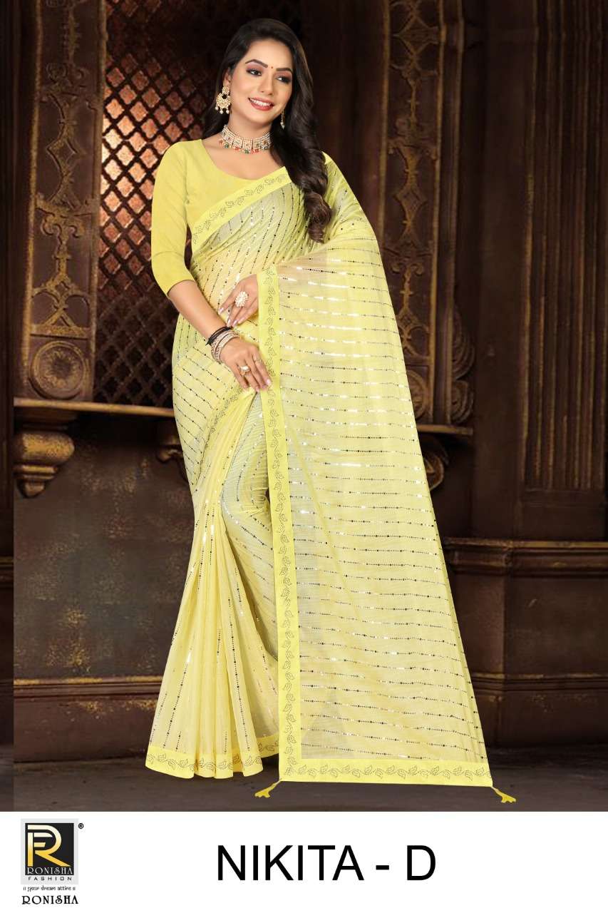 NIKITA BY RONISHA FASHION DESIGNER CHIFFON WORK SAREES