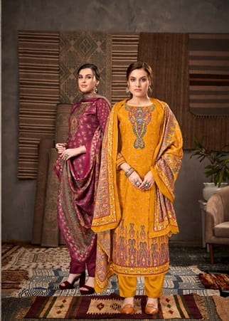 NOORANI 1077-001 TO 1077-008 SERIES BY ALOK SUITS PURE PASHMINA PRINT DRESSES