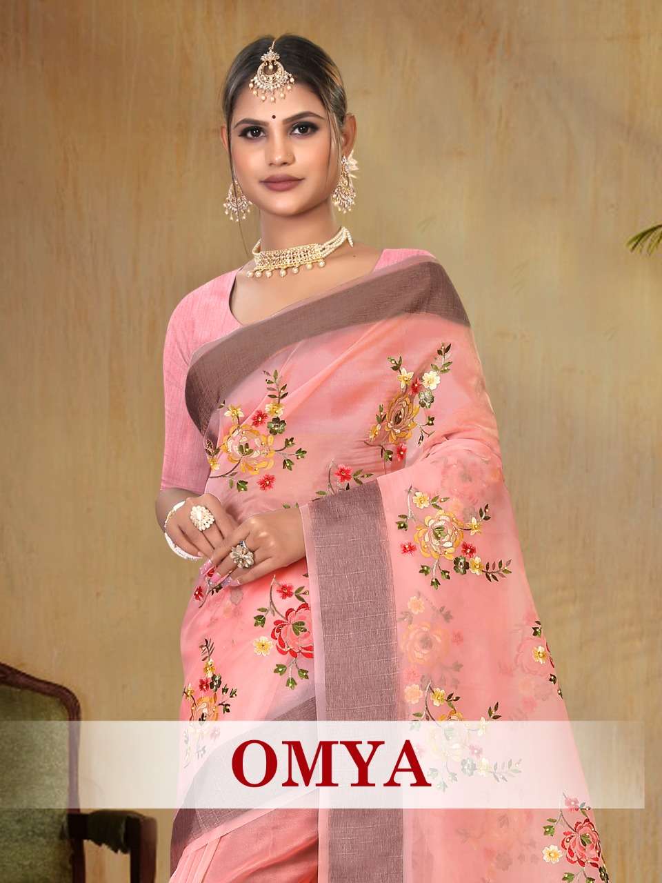 OMYA BY RONISHA FASHION DESIGNER ORGANZA FANCY THREAD WORK SAREES