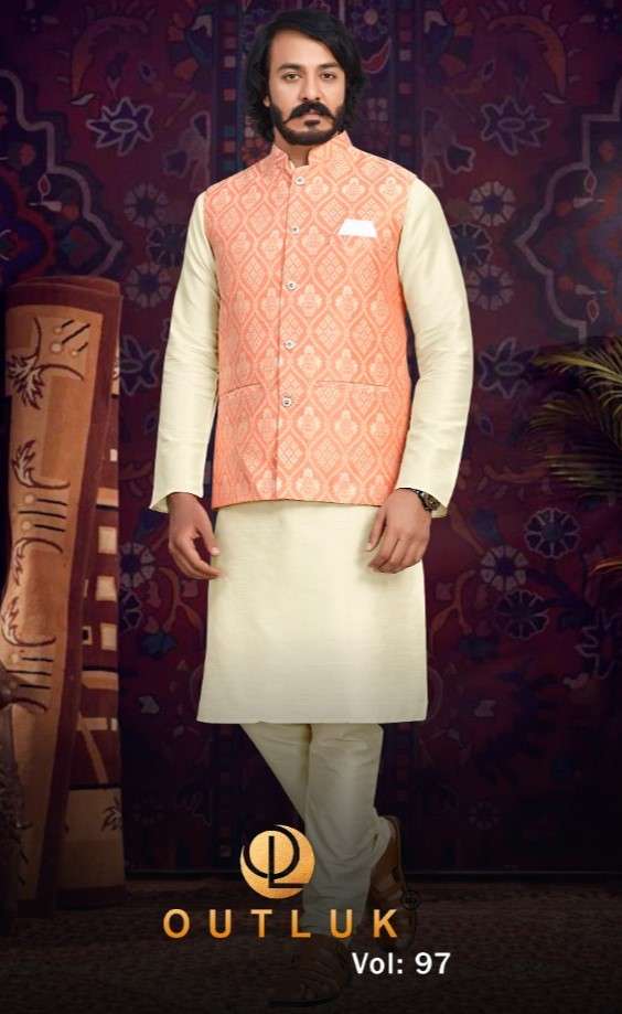 OUTLUK VOL-97 BY OUTLUK 97001 TO 97013 SERIES MENS KURTAS WITH PAJAMA & JACKET