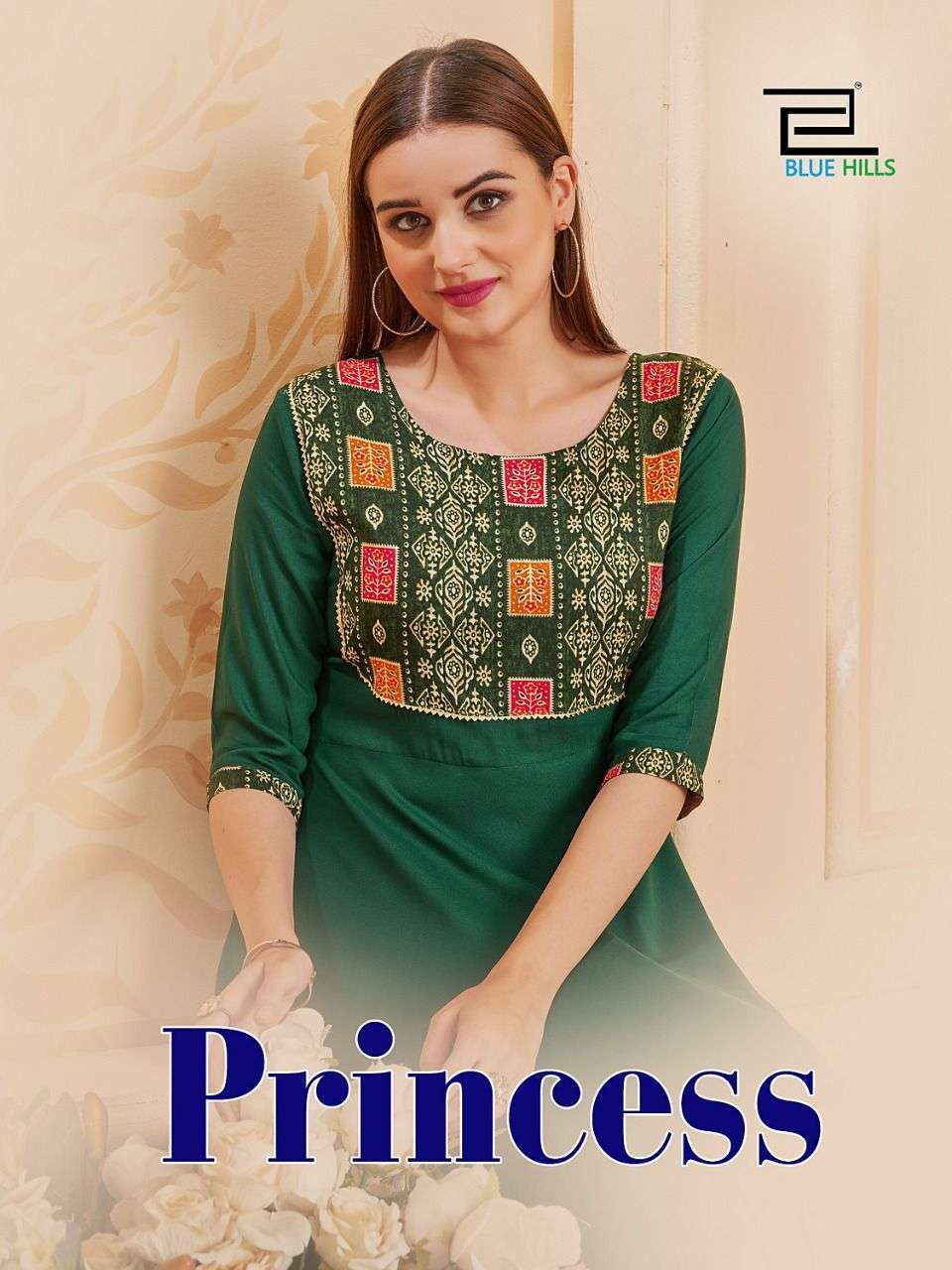 PRINCESS BY BLUE HILLS 1001 TO 1004 SERIES RAYON PRINT GOWNS