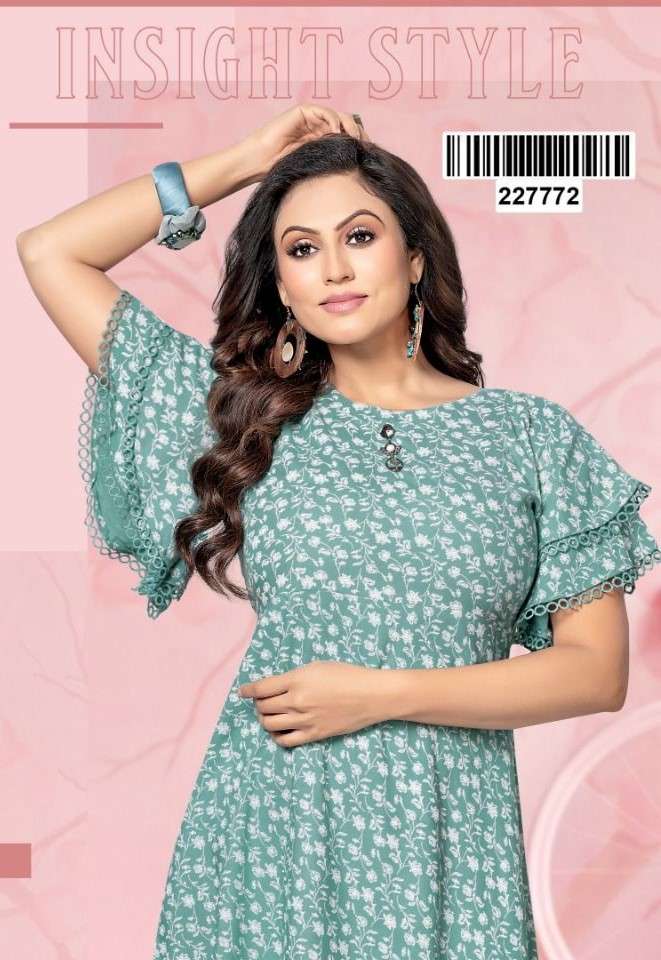 PRIYANKA COLOUR MATCHING BY ASLIWHOLESALE 3667 TO 3673 SERIES RAYON KURTIS