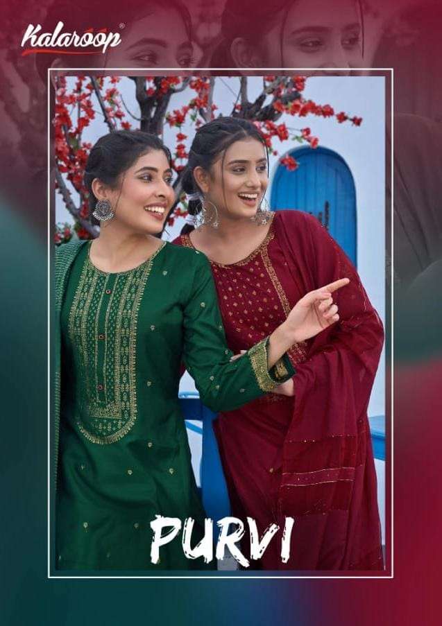 PURVI BY KALAROOP 13546 TO 13551 SERIES PURE JACQUARD STITCHED DRESSES