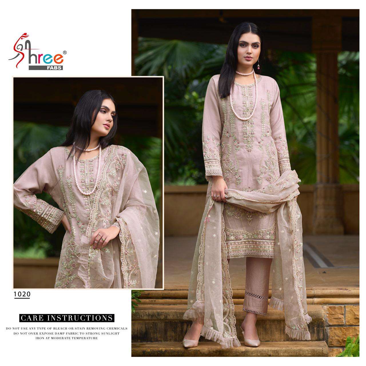 R-1020 HIT DESIGN BY SHREE FABS ORGANZA EMBROIDERY STITCHED PAKISTANI DRESS